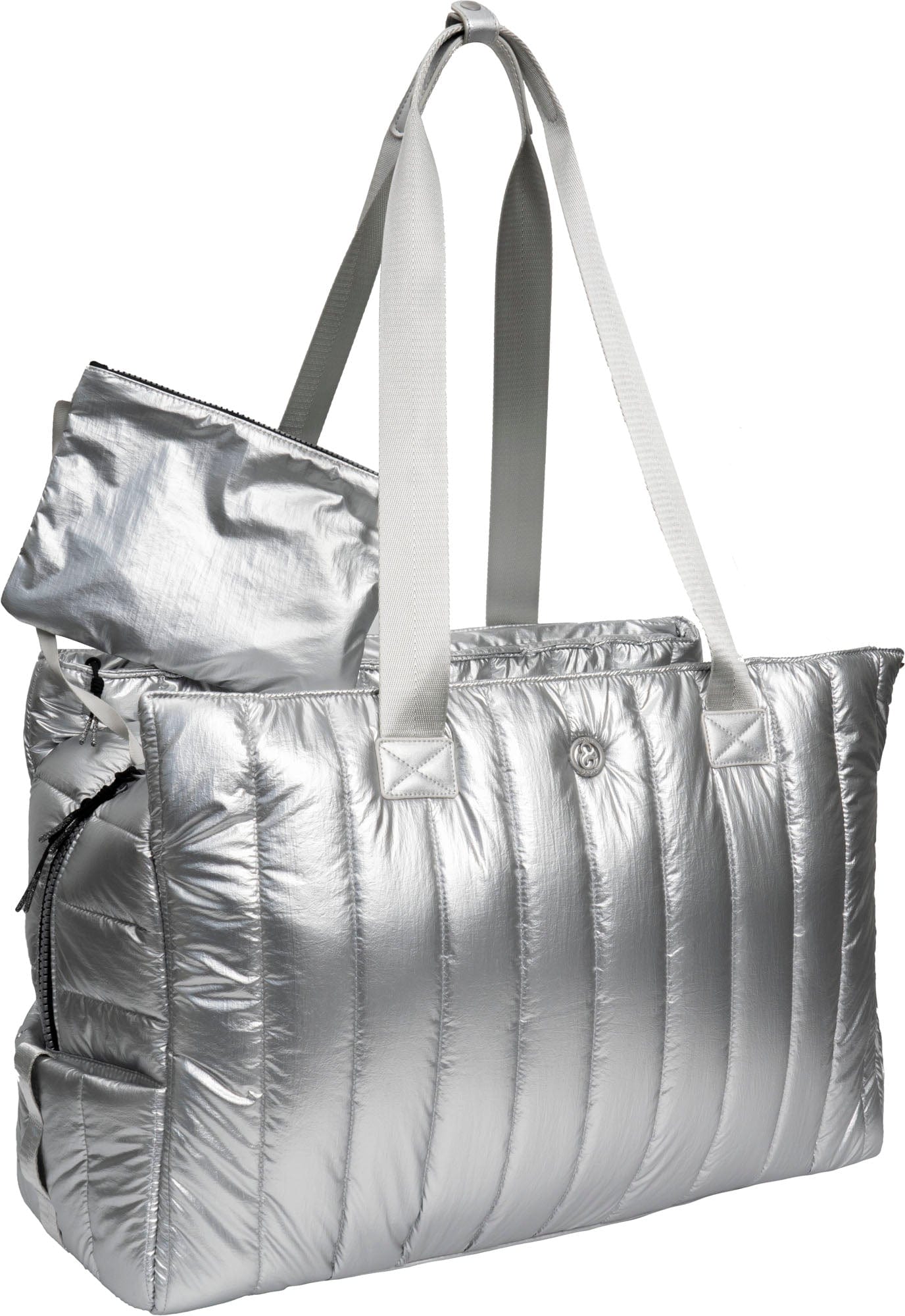 Joan & David Metallic Tubular Nylon Tote