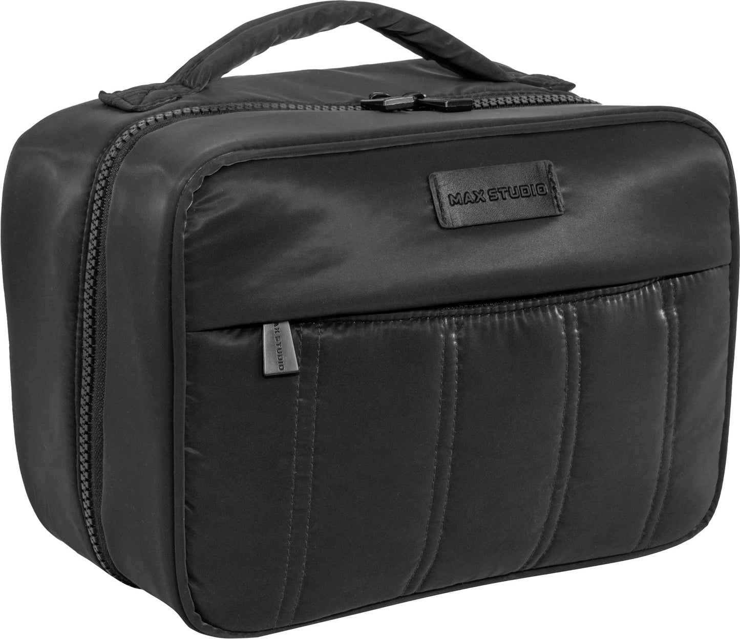 Max Studio Tubular Quilted Nylon Large Square Toiletry Bag