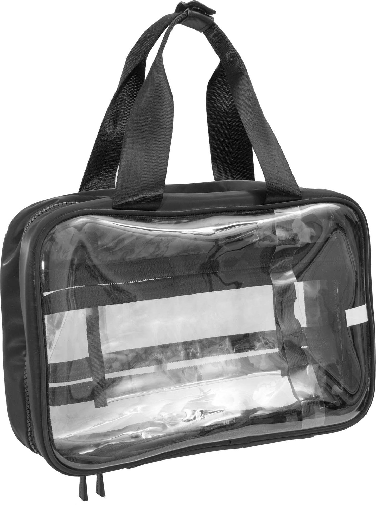 Max Studio Tubular Quilted Nylon Clear Toiletry Bag