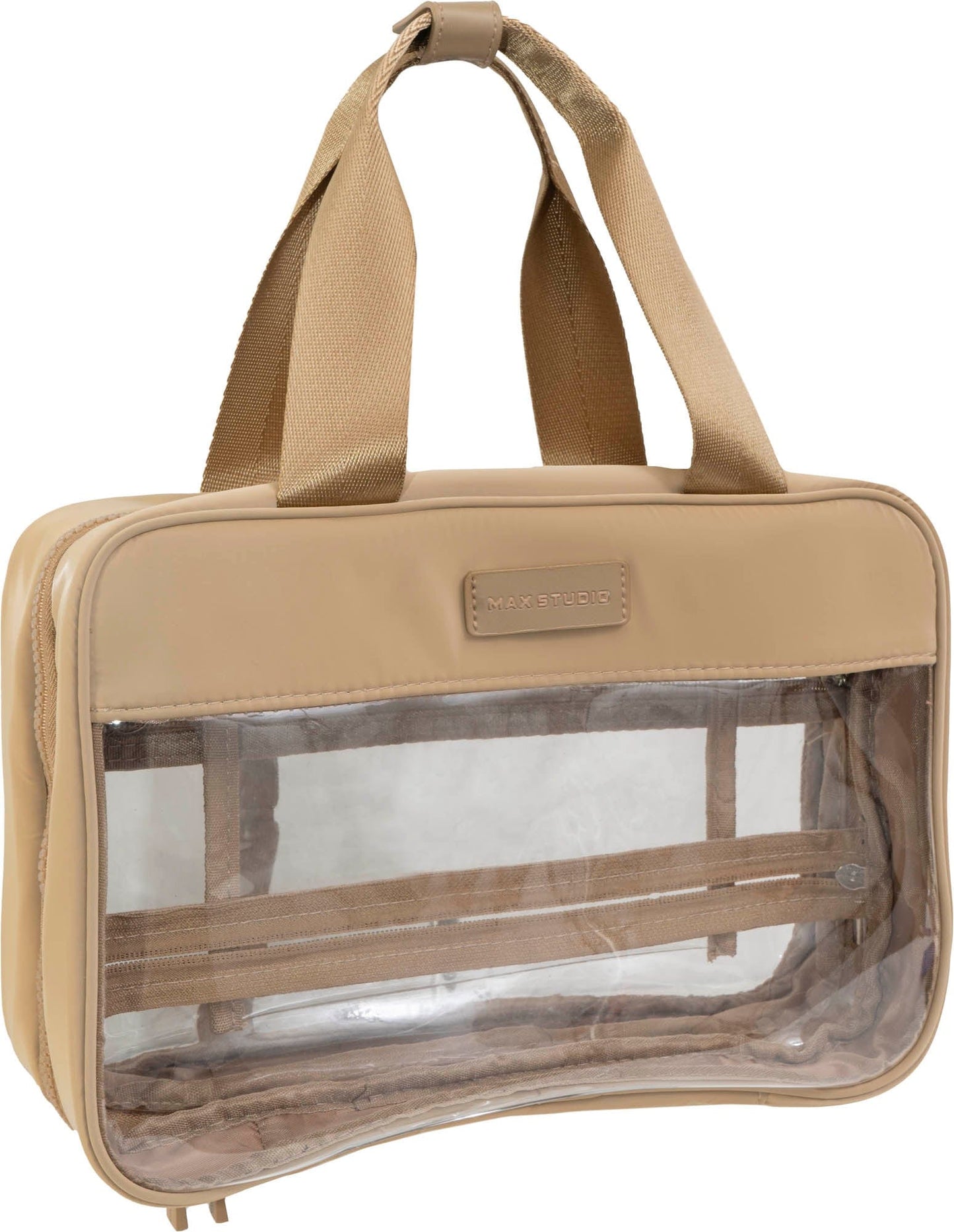 Max Studio Tubular Quilted Nylon Clear Toiletry Bag