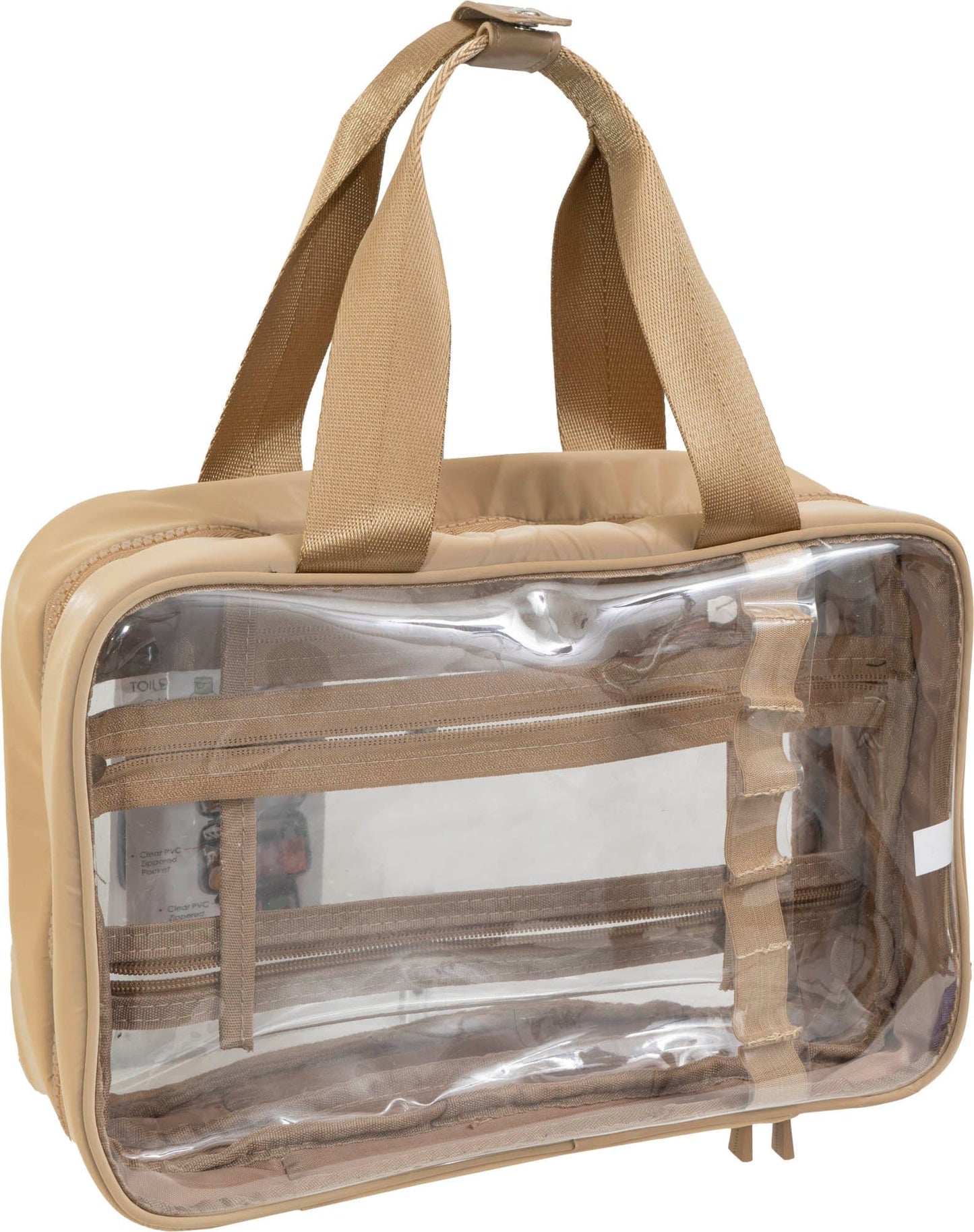 Max Studio Tubular Quilted Nylon Clear Toiletry Bag