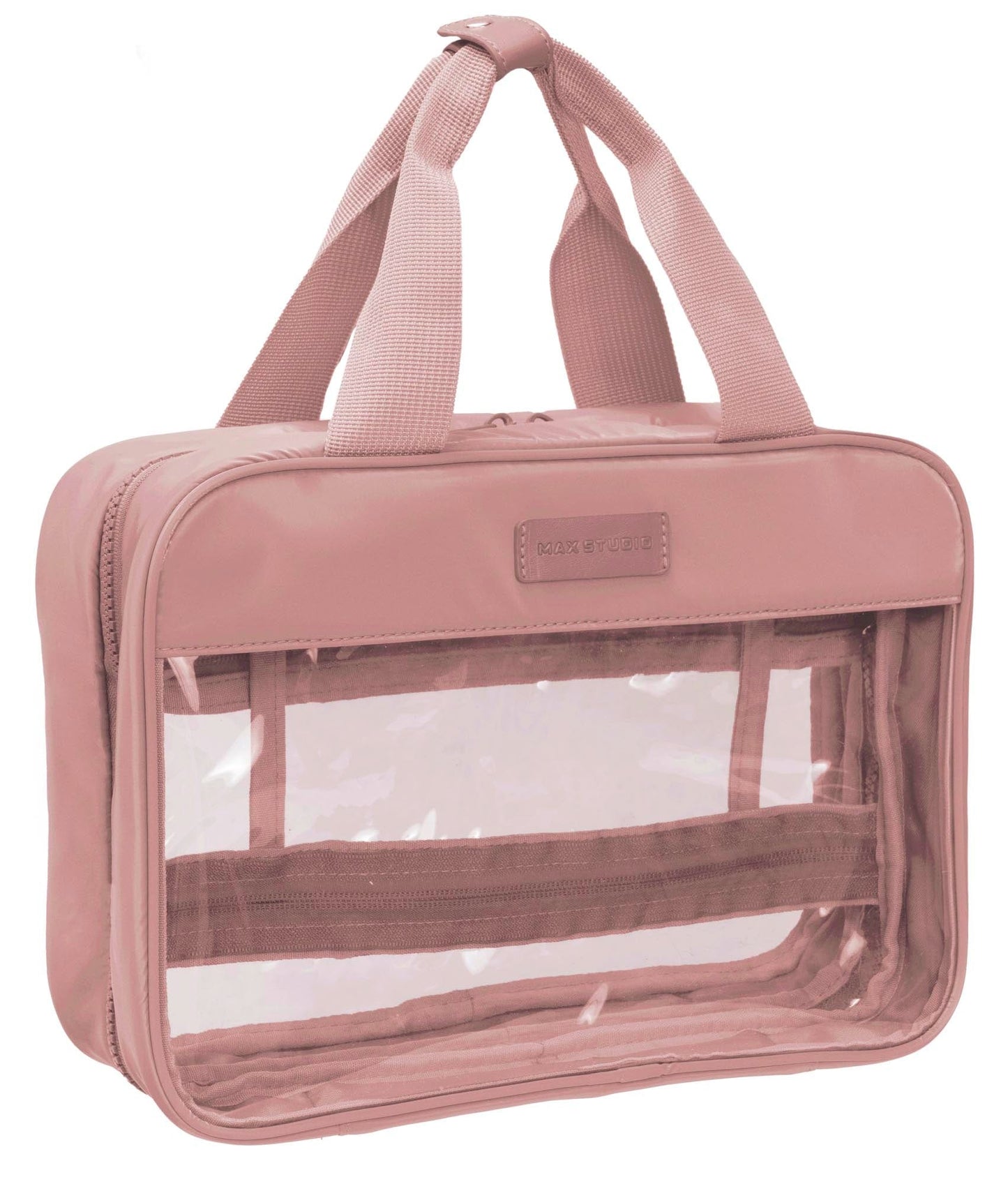 Max Studio Tubular Quilted Nylon Clear Toiletry Bag