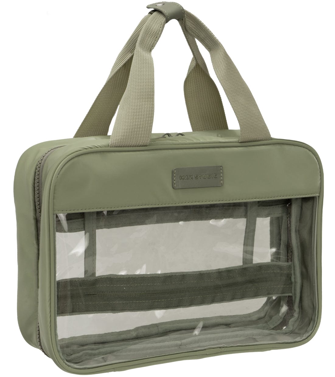 Max Studio Tubular Quilted Nylon Clear Toiletry Bag