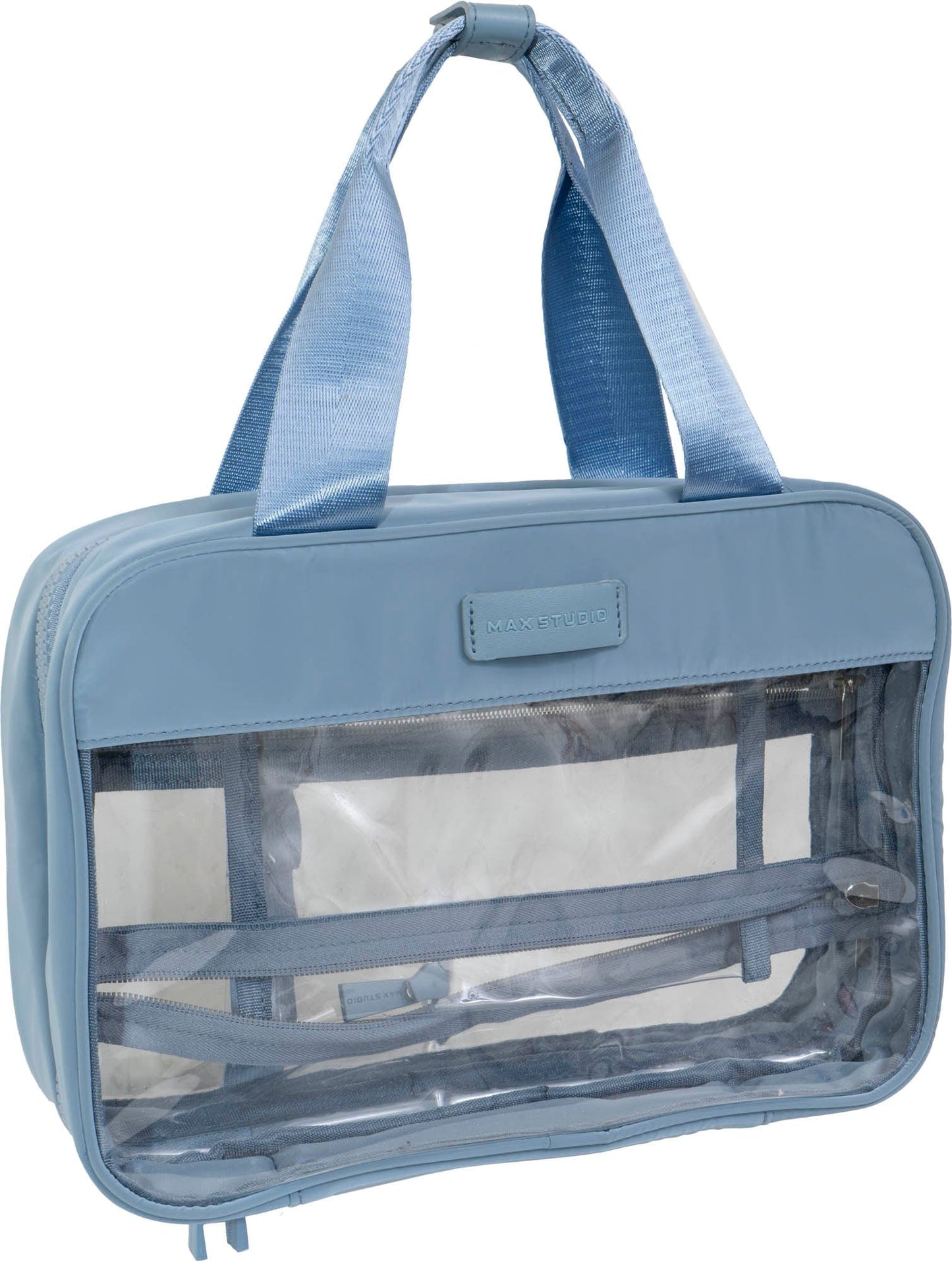 Max Studio Tubular Quilted Nylon Clear Toiletry Bag