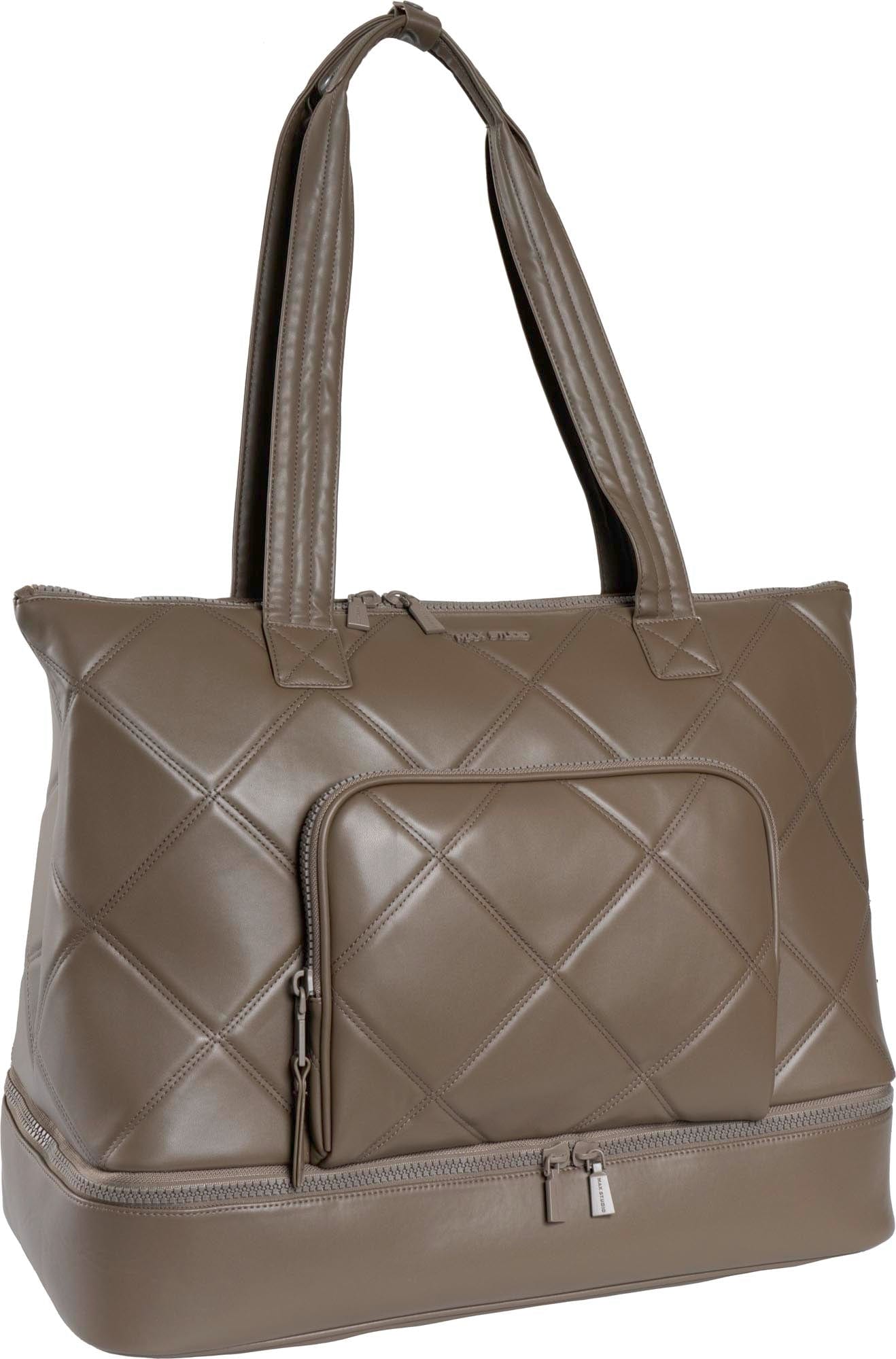 Max Studio 21 Inch Lamby Diamond Quilted Drop Bottom Duffle Bag