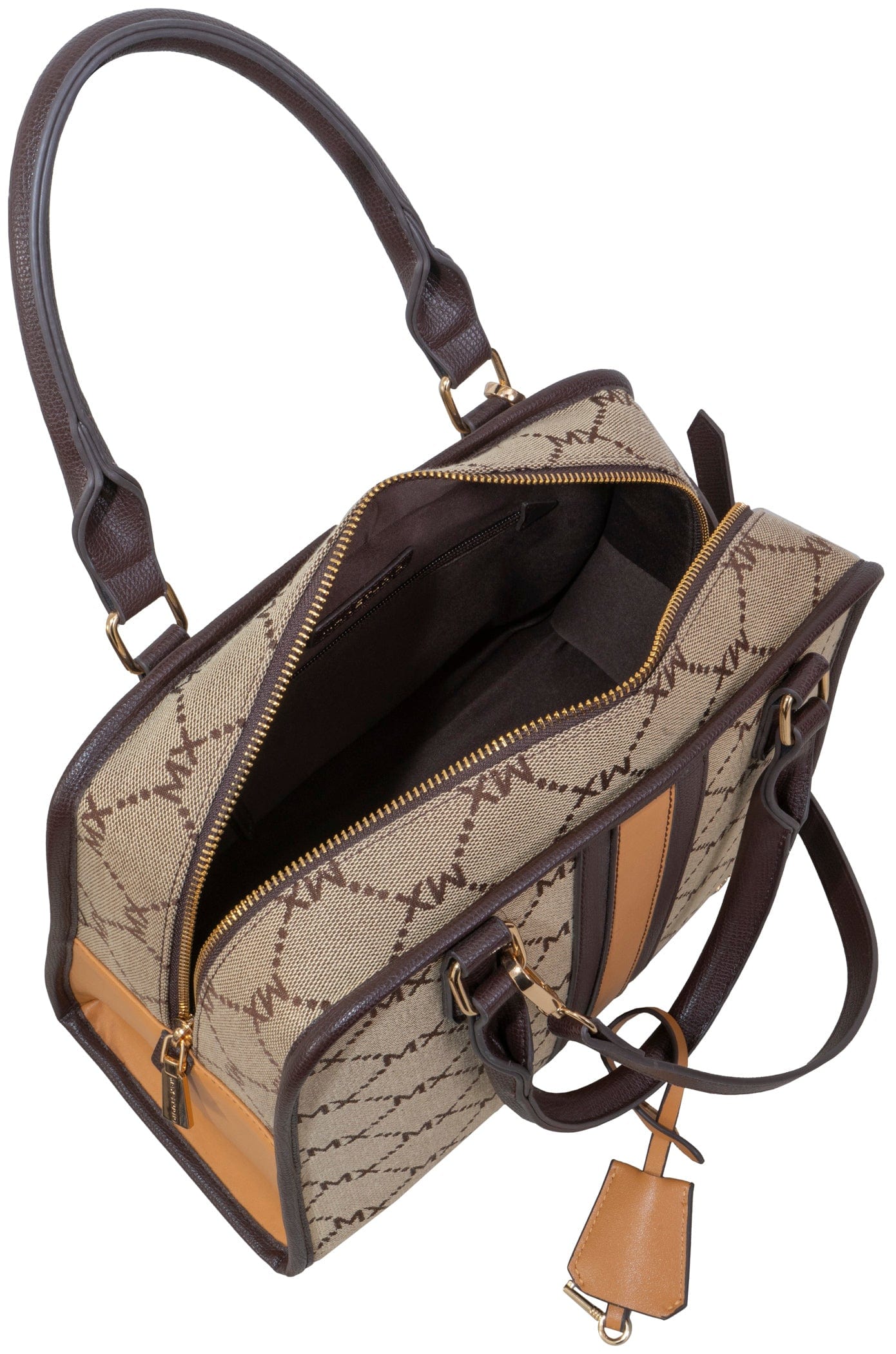 Max Studio Signature Print Jacquard Satchel Bag