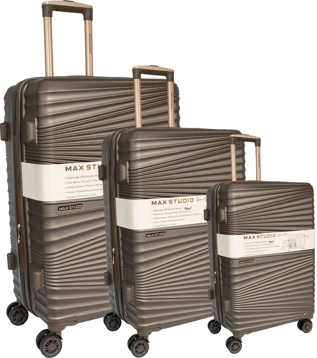 Max Studio ABS 3-Piece Luggage Set Sofia Collection