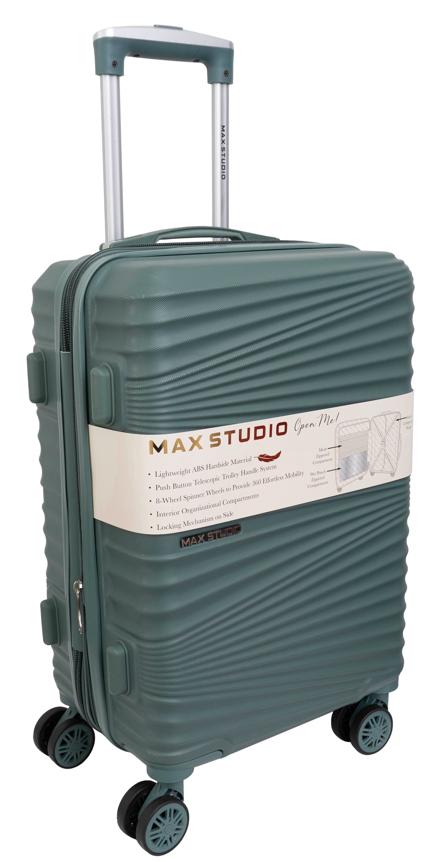 Max Studio ABS 3-Piece Luggage Set Sofia Collection