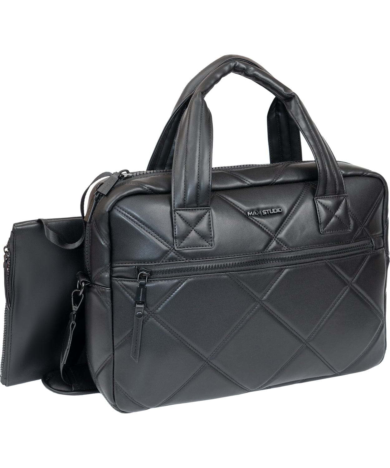 Max Studio 21 Inch Large Lamby Diamond Quilted Laptop Bag