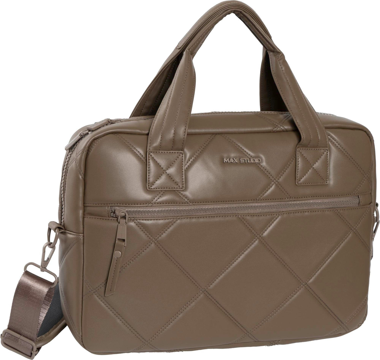 Max Studio 21 Inch Large Lamby Diamond Quilted Laptop Bag