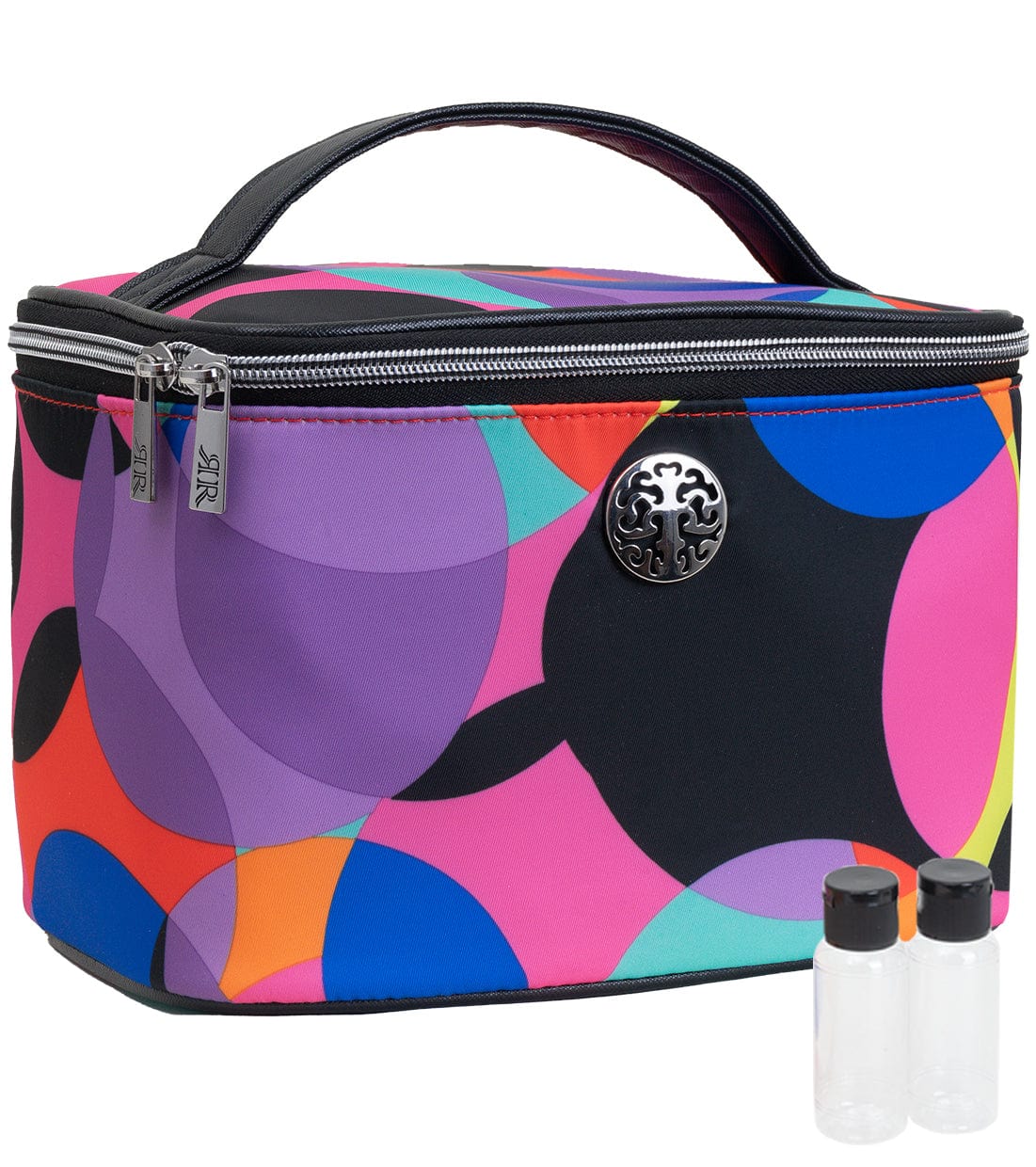 Rebecca & Rifka Circle Print Nylon Train Toiletry Case