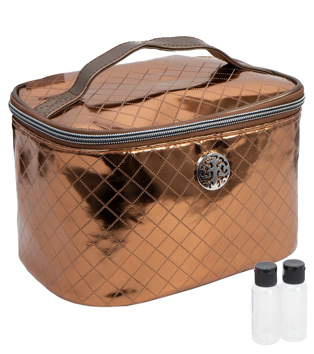 Rebecca & Rifka Quilted Metallic Train Toiletry Case