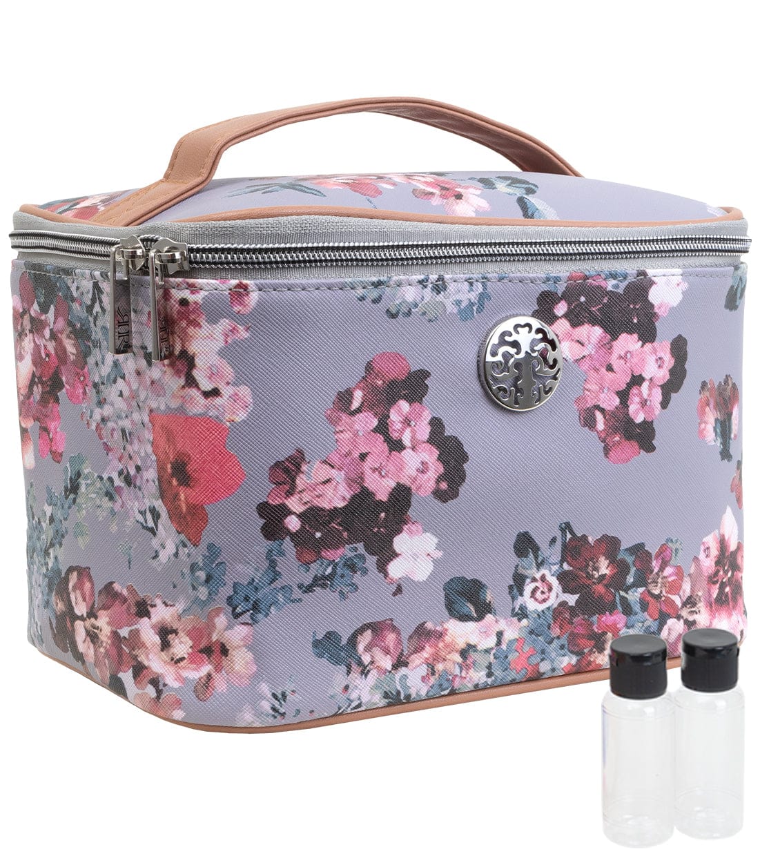 Rebecca & Rifka Floral Print Round  Train Toiletry Case