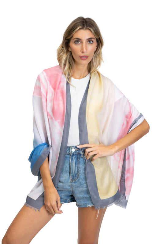 Jessica McClintock Lightweight All-Over Tie-Dye Print Shawl