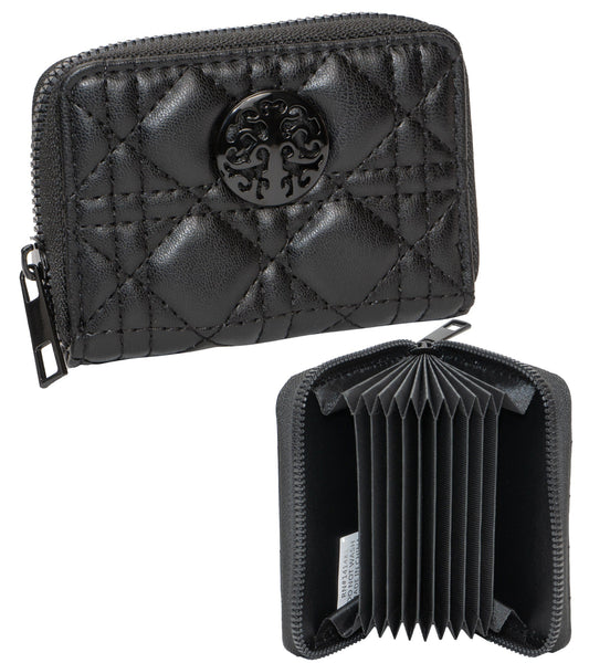 Rebecca & Rifka Smooth Geometric Quilt Medallion  Zip Accordian Wallet