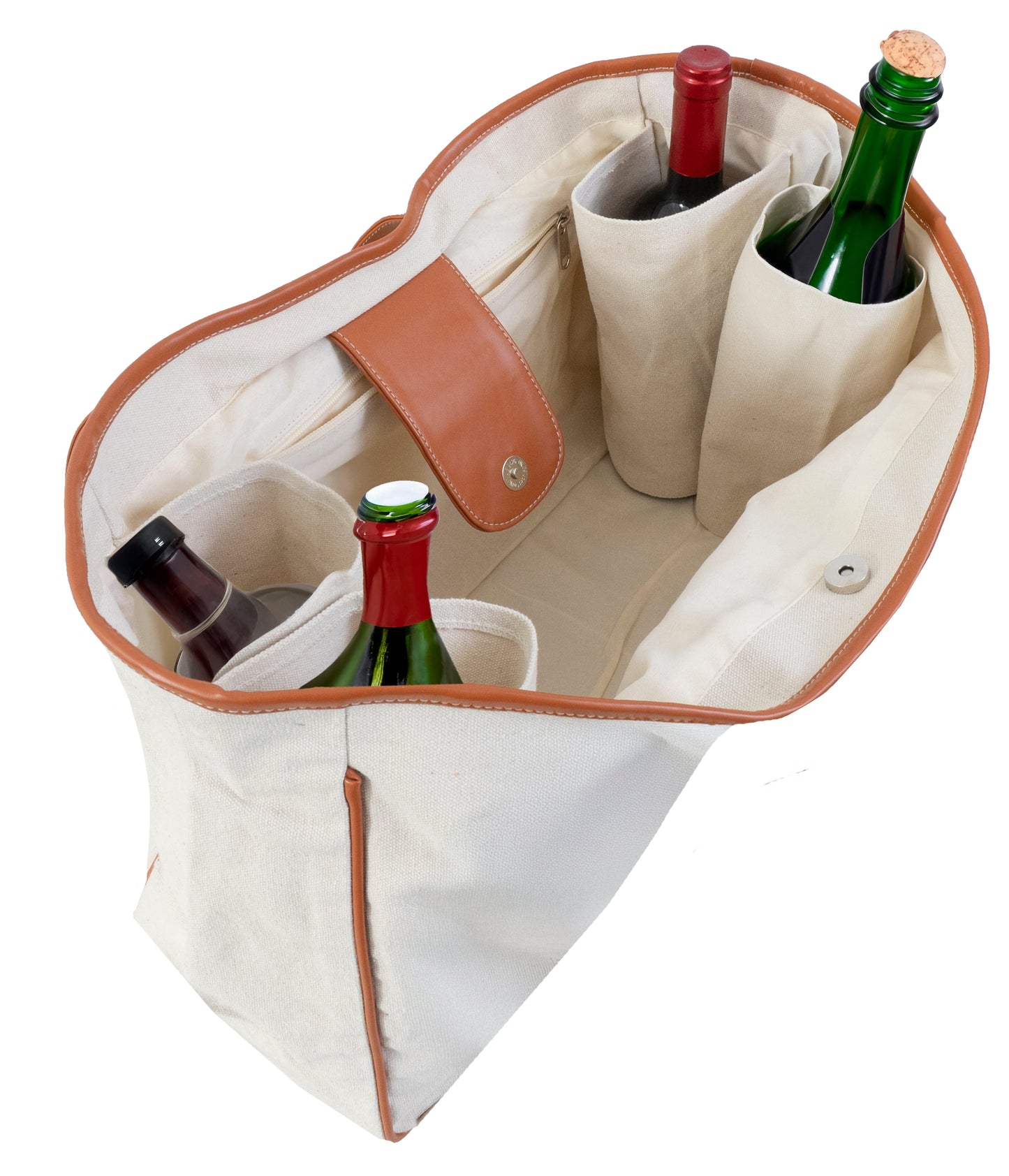 Magid Canvas Wine Tote "DOG MOTHER WINE LOVER"