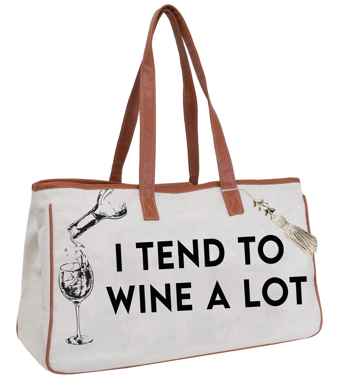 Magid Canvas Wine Tote "I TEND TO WINE ALOT"