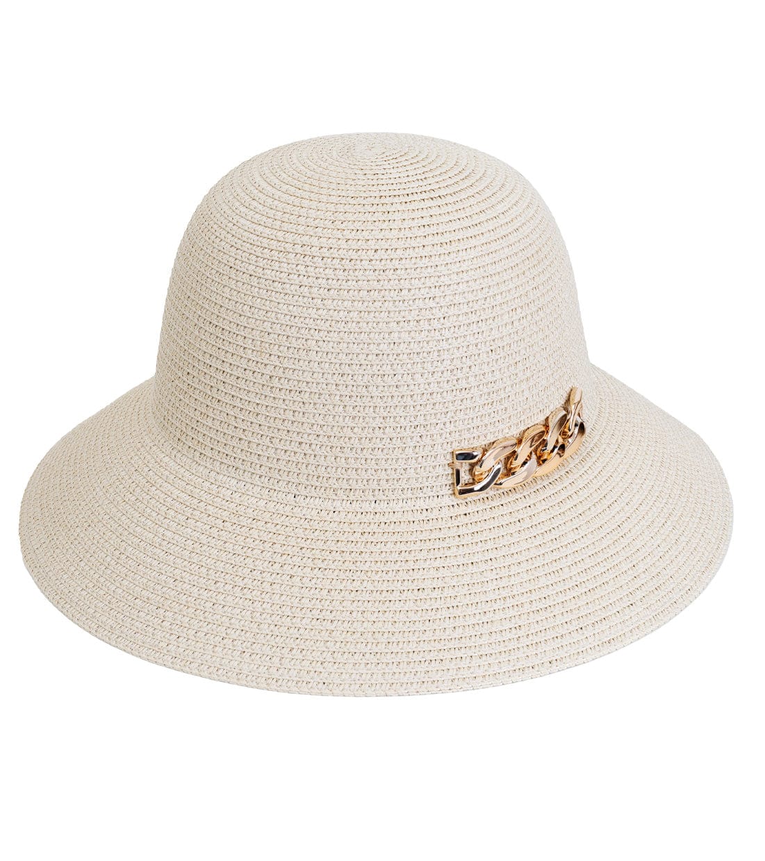 Adrienne Vittadini Chain Straw Bucket Hat