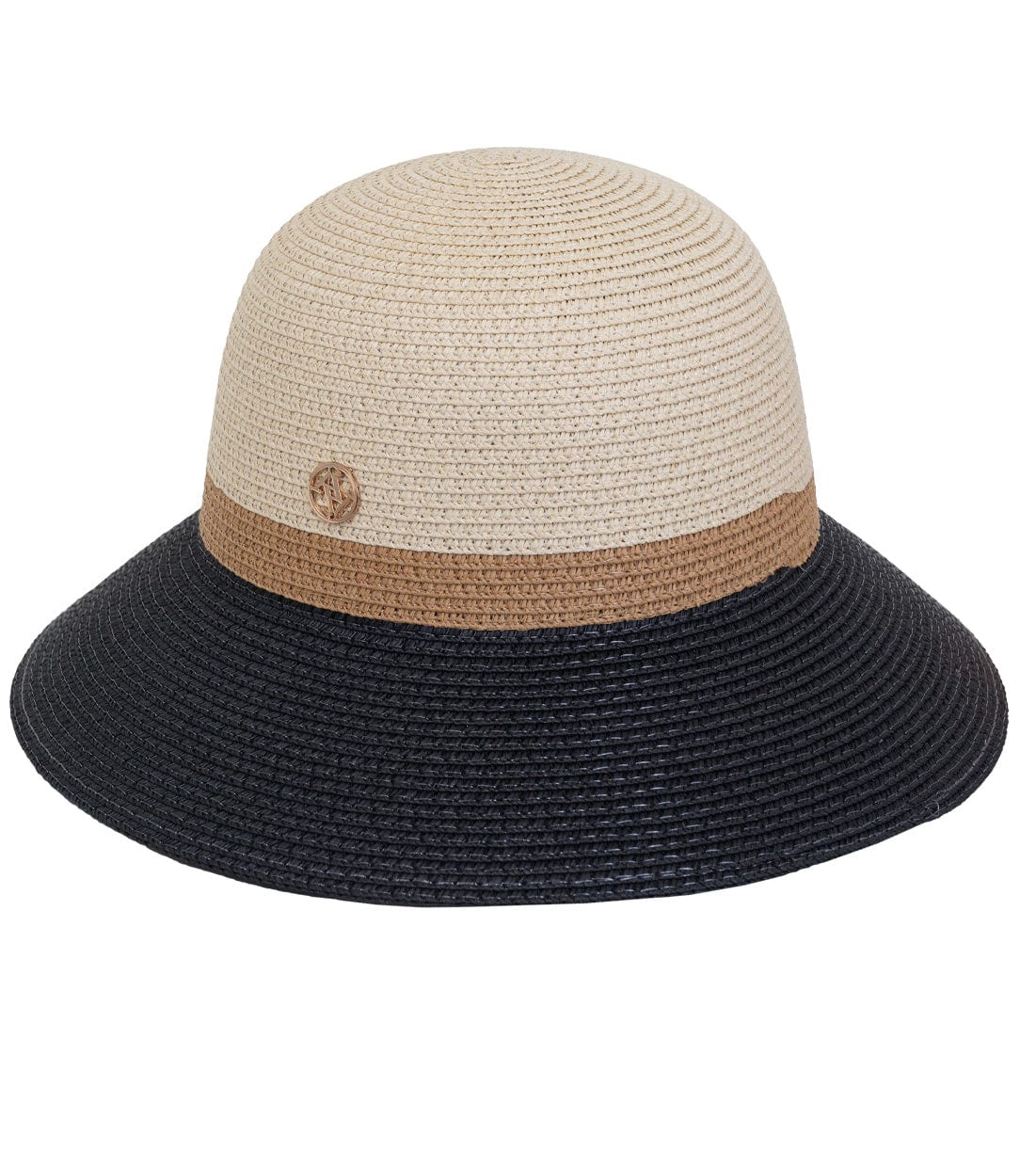 Adrienne Vittadini Straw Color Block Bucket Hat