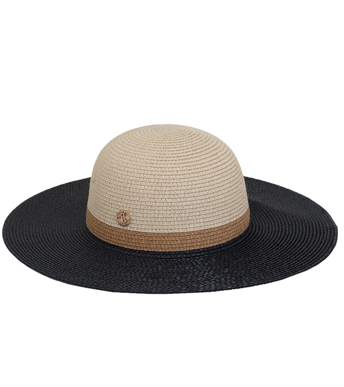 Adrienne Vittadini Straw Color Block Floppy Hat