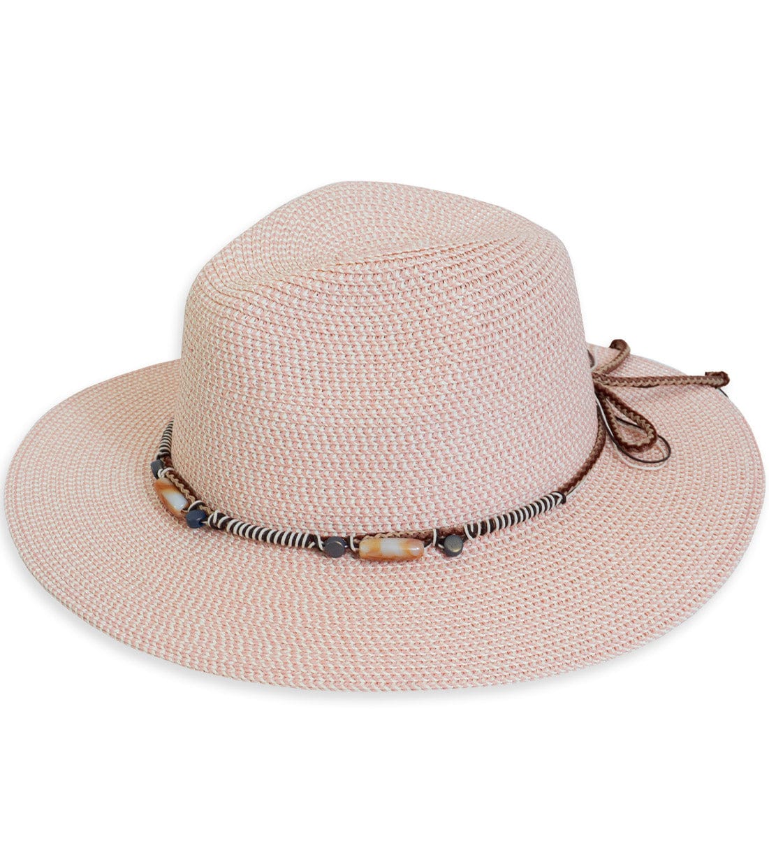 Adrienne Vittadini Beaded Band Straw Panama Hat