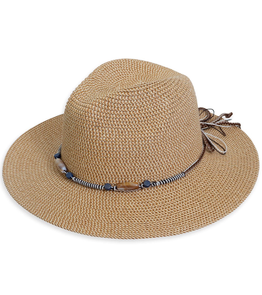 Adrienne Vittadini Beaded Band Straw Panama Hat