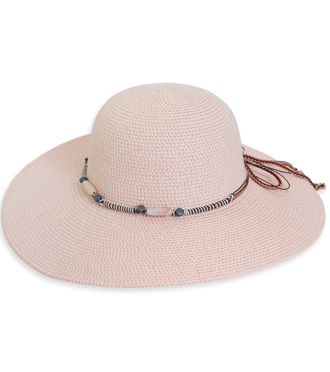 Adrienne Vittadini Beaded Band Straw Floppy Hat