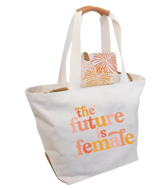 Magid Canvas "THE FUTURE IS FEMALE" Tote With Pouch