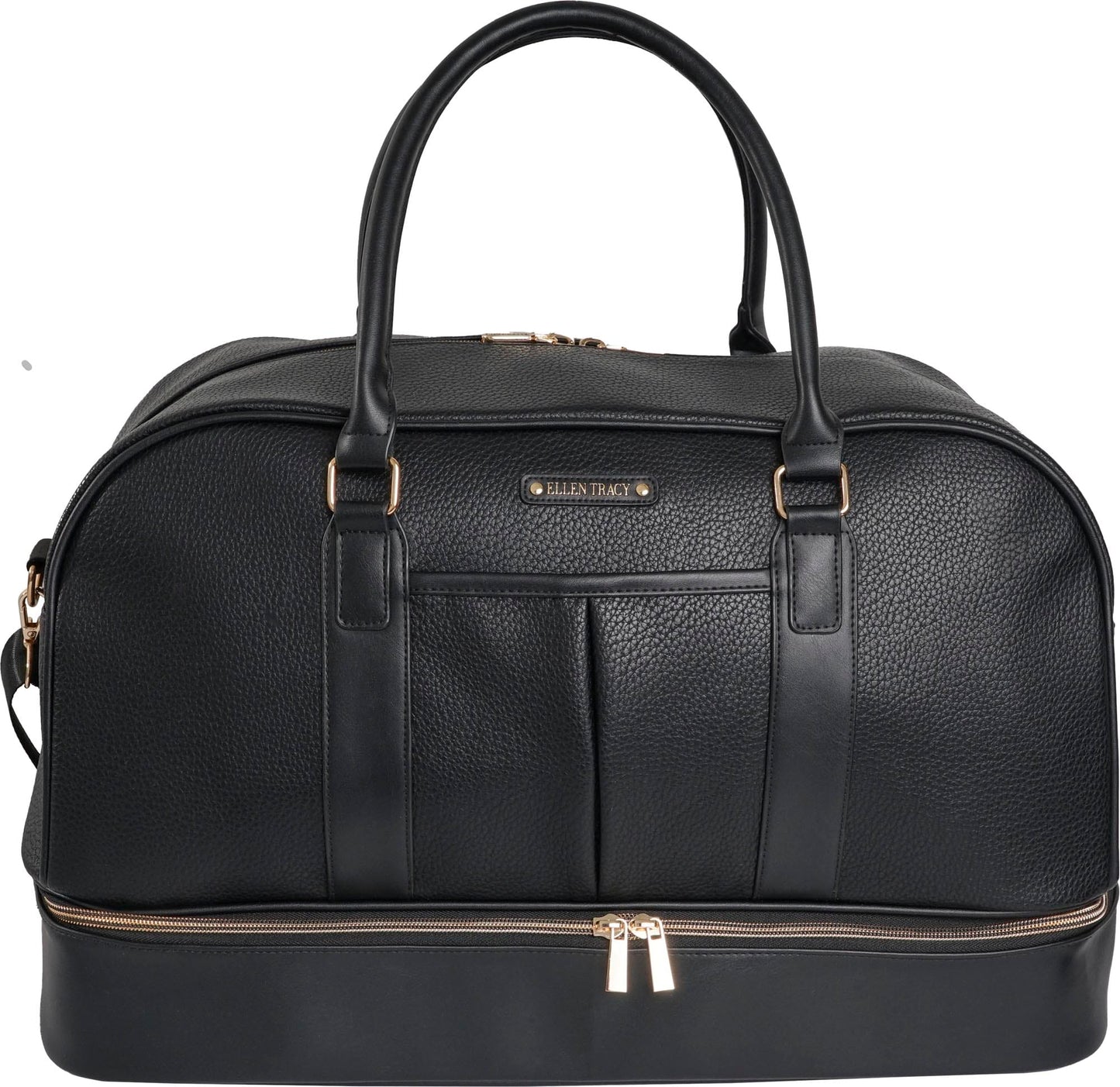 Ellen Tracy 20 Inch Pebble Grain Pocket Drop Bottom Duffel