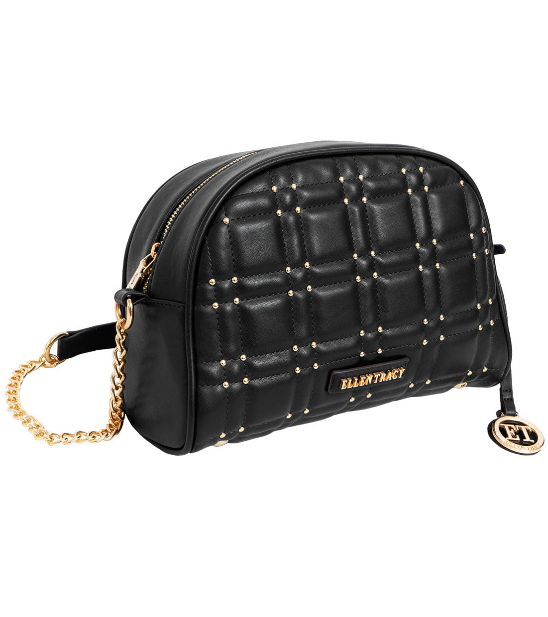 Ellen Tracy Studded Smooth Dome Quilted Crossbody