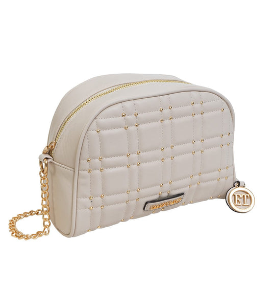 Ellen Tracy Studded Smooth Square Quilted Crossbody