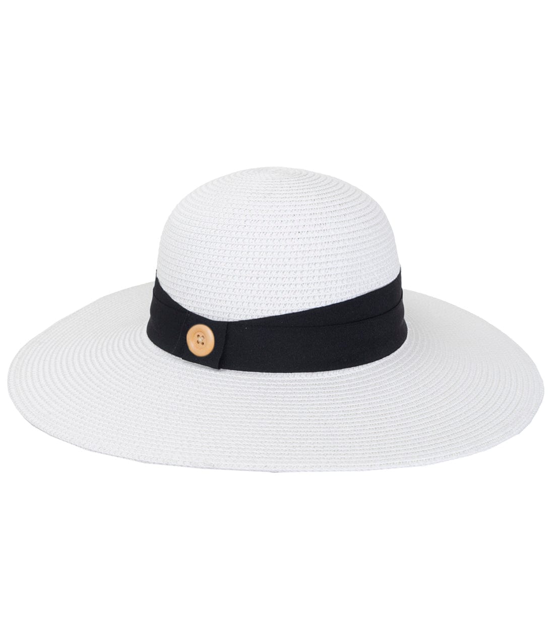 Magid Straw Button Ribbon Floppy Hat