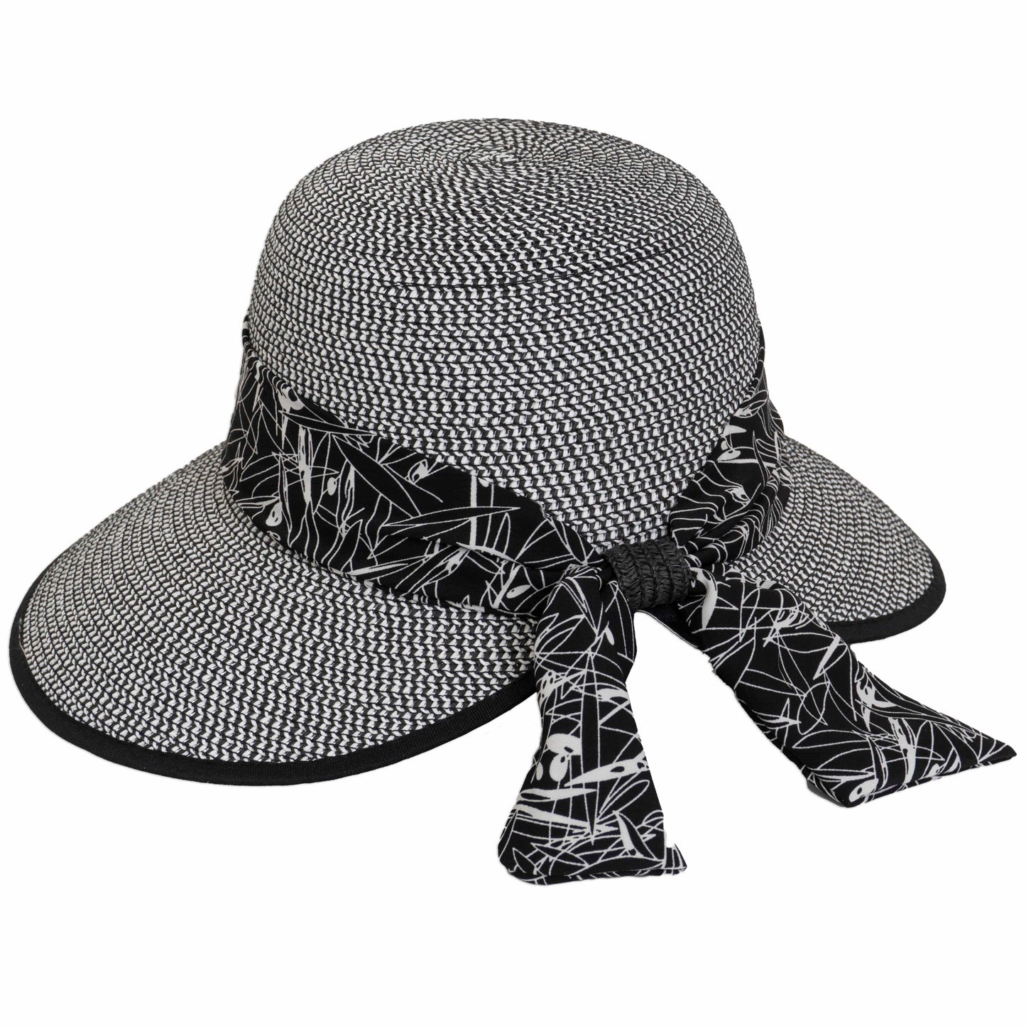 Magid Printed Ribbon Straw Garden Hat