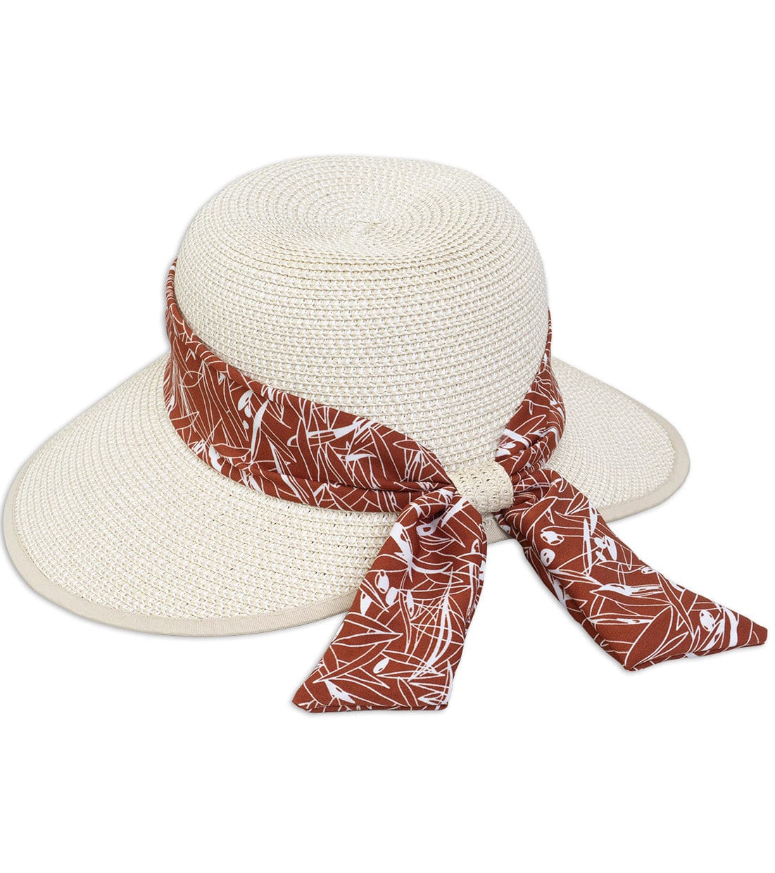 Magid Printed Ribbon Straw Garden Hat