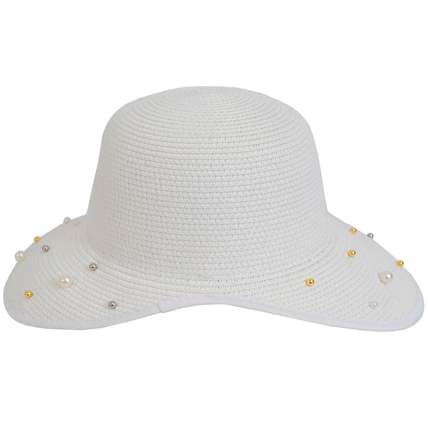 Magid Pearl Beaded Brim Garden Hat