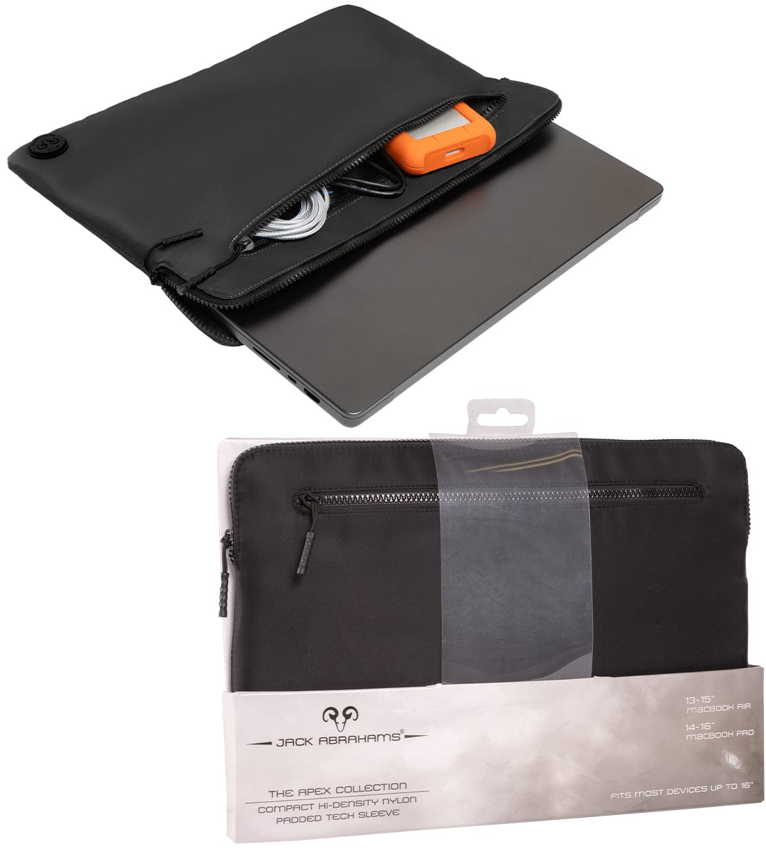 Jack Abrahams The Apex Nylon Protective Padded Laptop Sleeve 3L