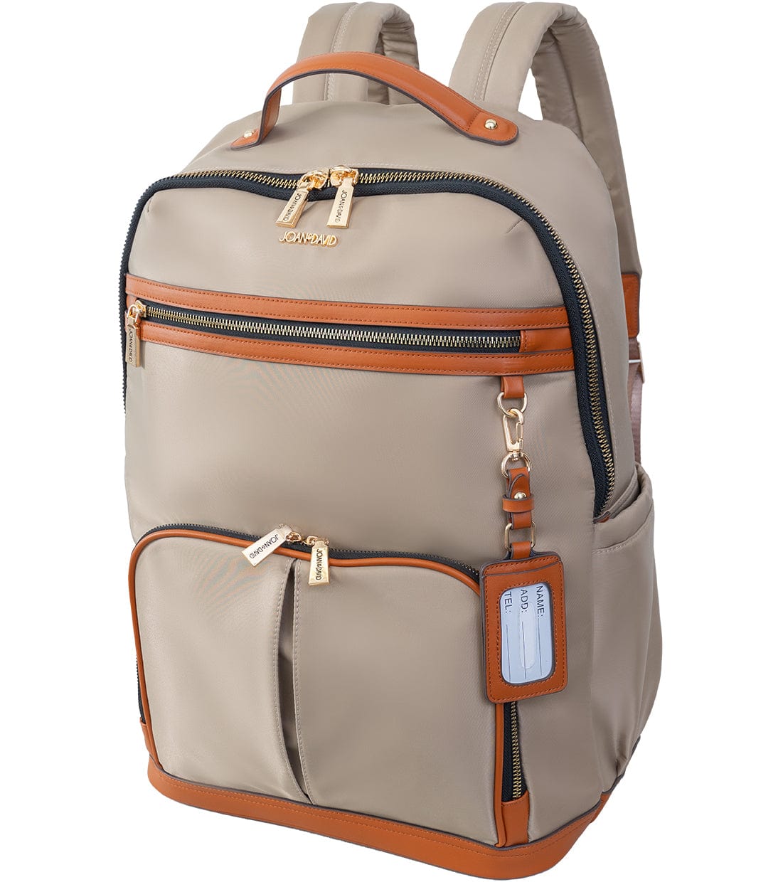 Joan & David Twill Nylon 18 Inch Multi Pocket Workbook Backpack