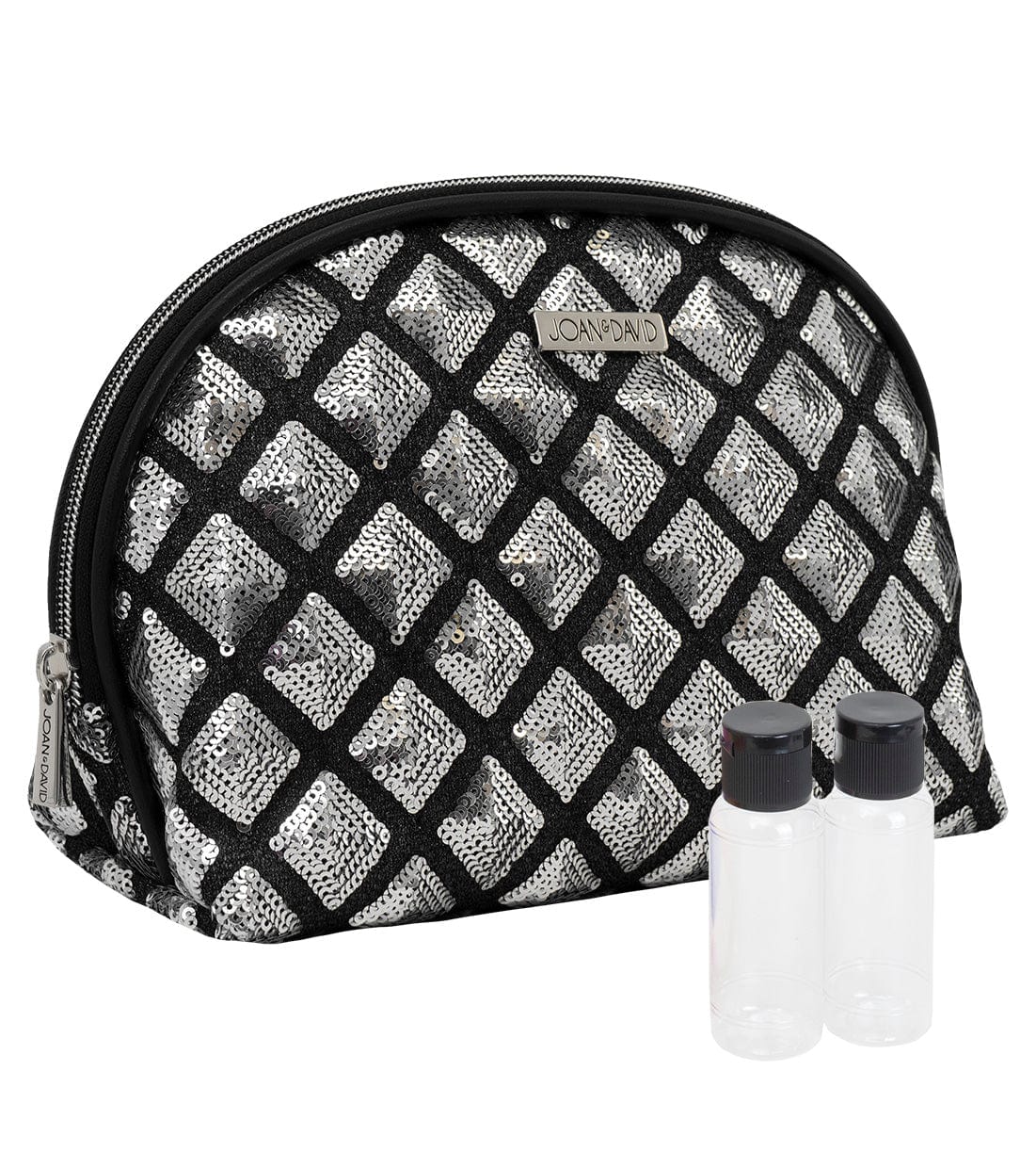 Joan & David Diamond Sequin Dome Cosmetic Pouch