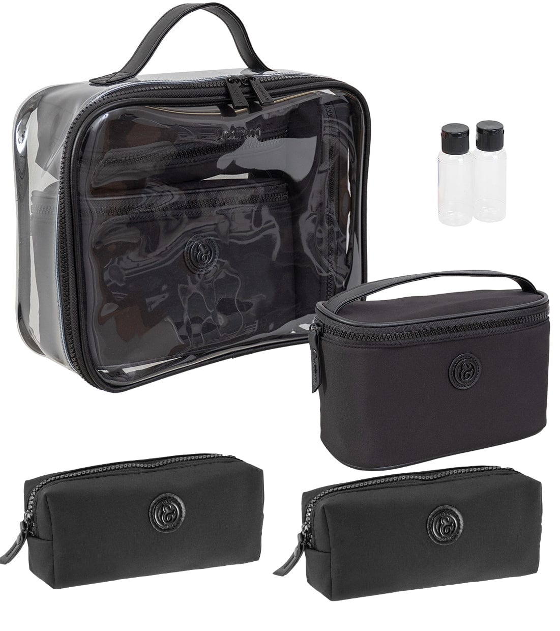 Joan & David Tonal Sport Nylon 4-Piece Clear Cosmetic Bag Set