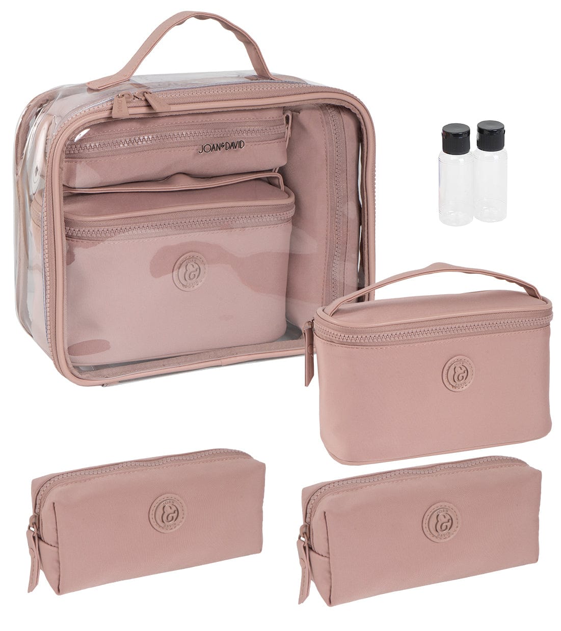 Joan & David Tonal Sport Nylon 4-Piece Clear Cosmetic Bag Set