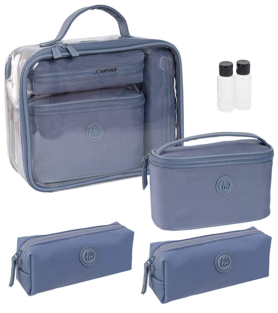 Joan & David Tonal Sport Nylon 4-Piece Clear Cosmetic Bag Set