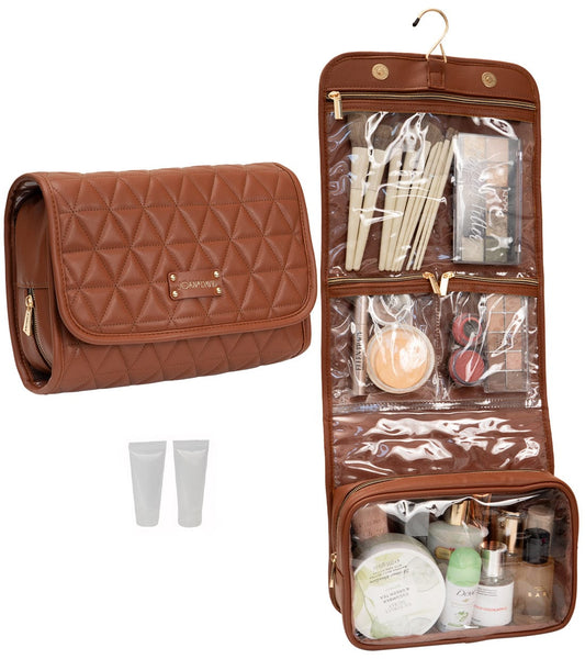 Joan & David Triangle Quilted Roll Hanging Toiletry Organizer Bag