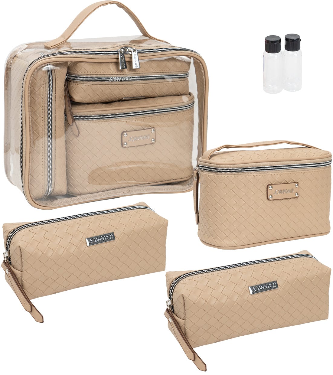 Joan & David Woven 4 Piece Clear Cosmetic Bag Set