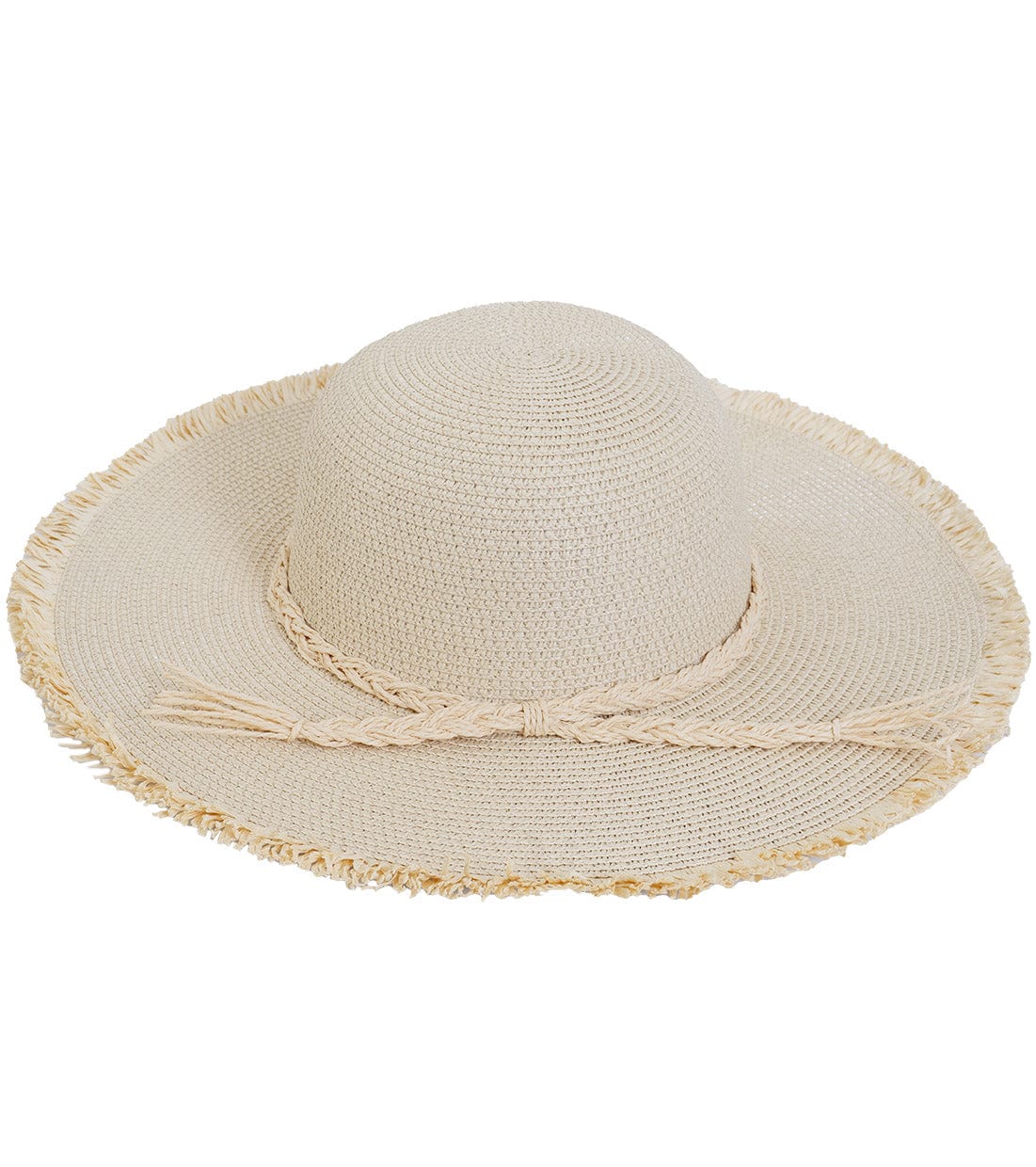 Max Studio Braided Fringe Brim Floppy Hat