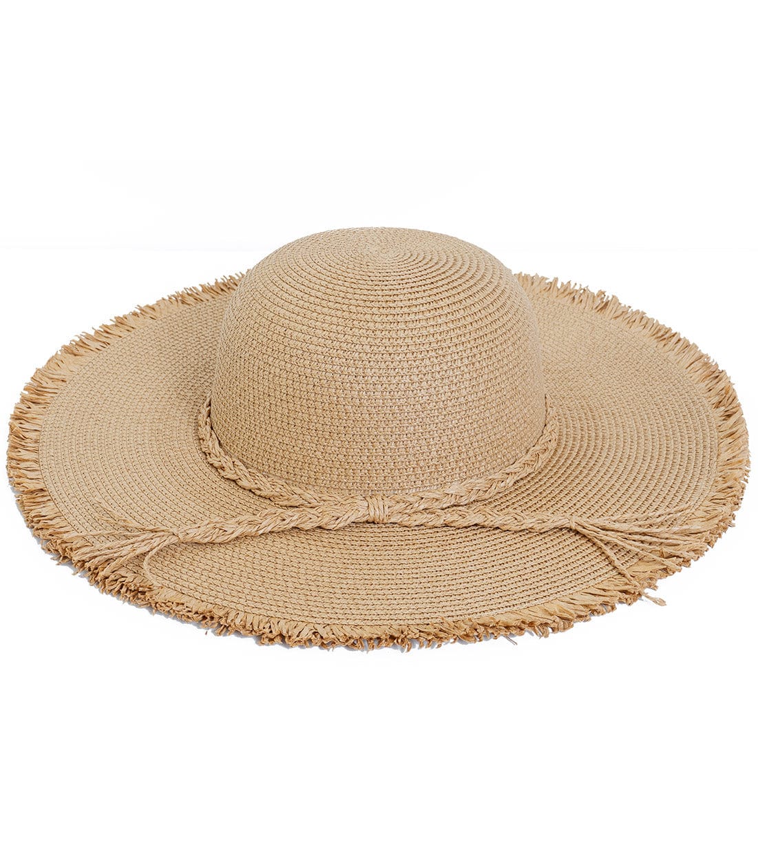 Max Studio Braided Fringe Brim Floppy Hat