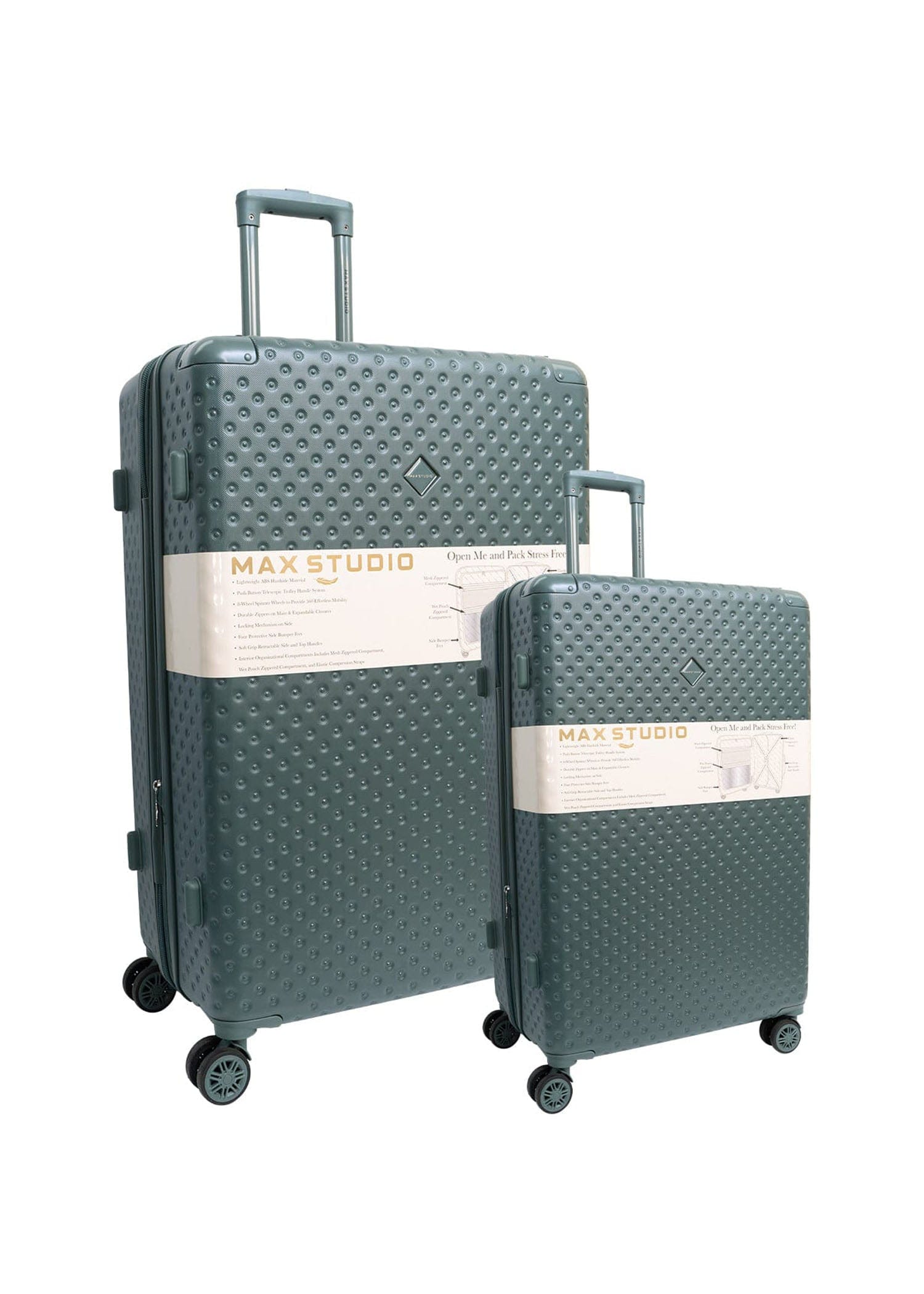 Max Studio Tonal Tufted ABS 2-Piece Hard-Sided Luggage Set – Magid NYC