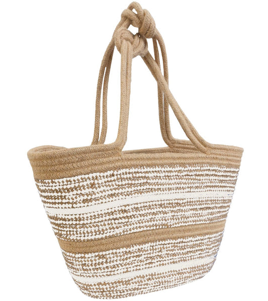 Magid Natural Cotton Woven Knot Shoulder Woven Tote