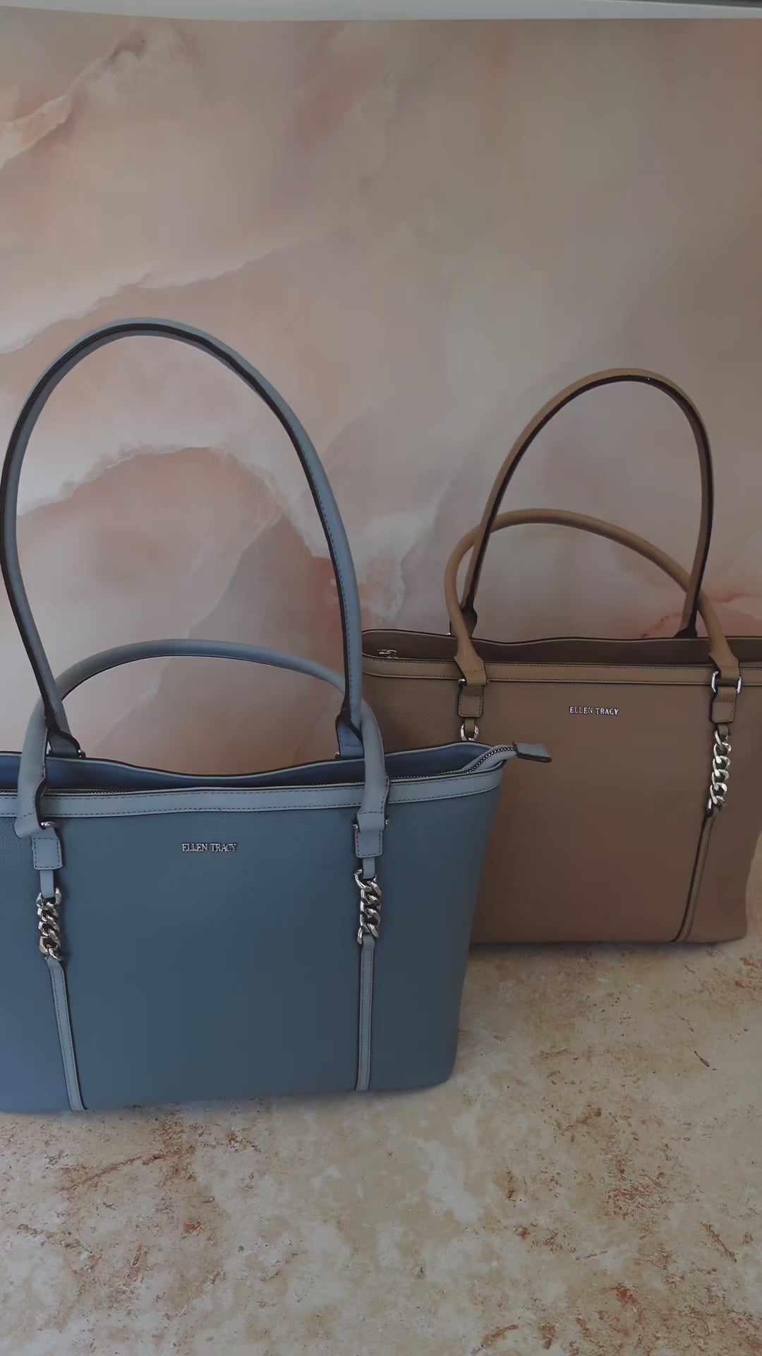 Ellen Tracy Pebble Grain Chain Tote Bag – Magid NYC