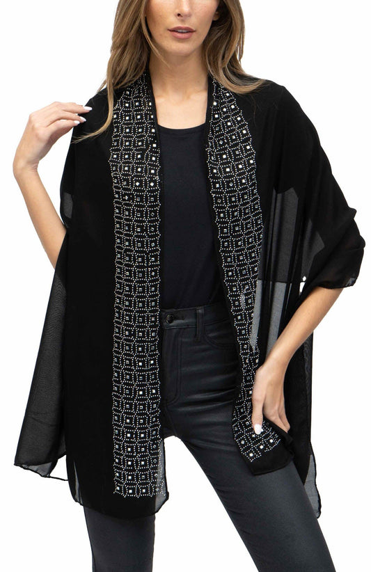 Jessica McClintock Bling Square Stone Lightweight Sheer Shawl