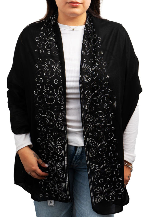 Jessica McClintock Lightweight Sheer Stone Bling Shawl